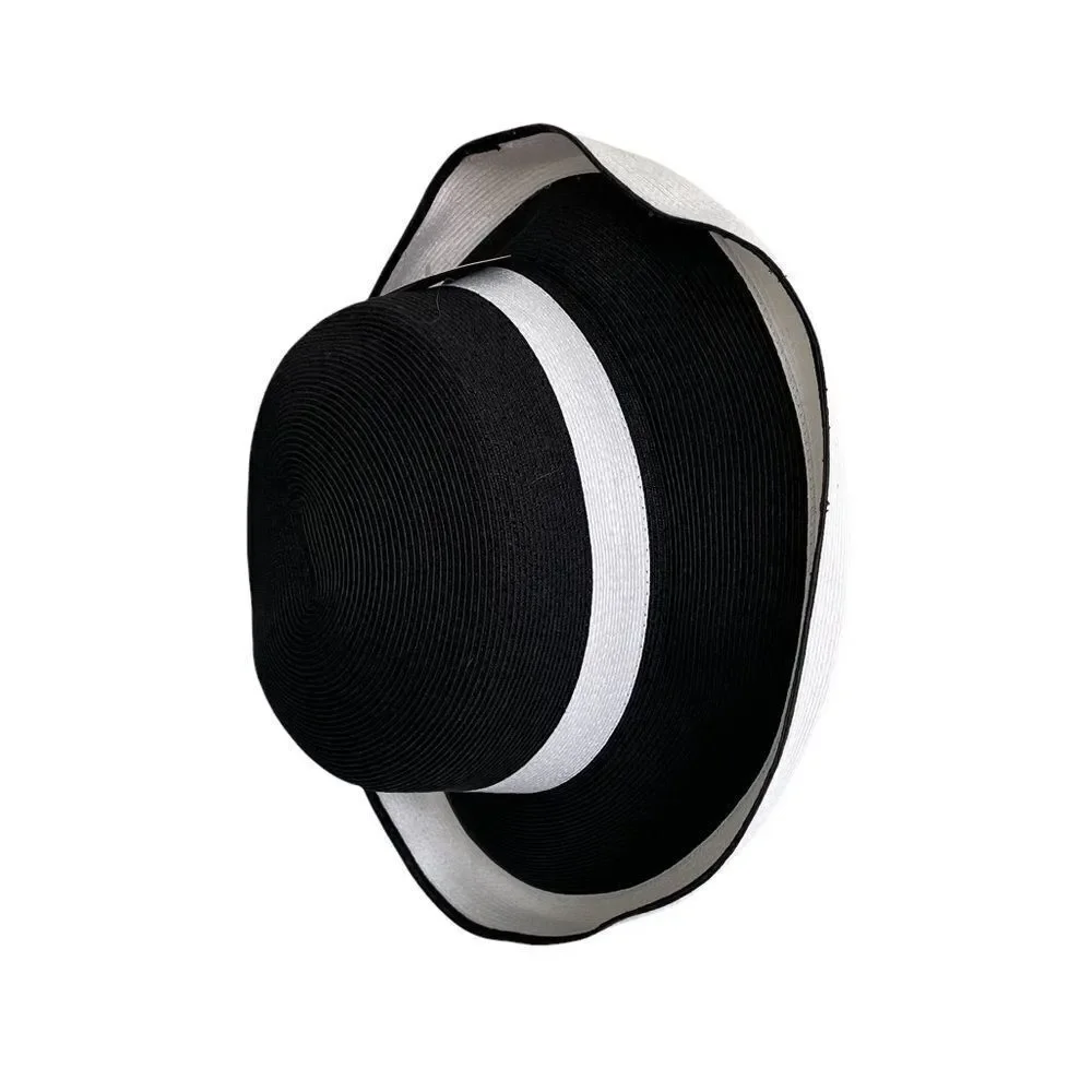 CANADIAN HAT Wide Brim Claire Sun Hat With UPF 50+ Black With White One Size
